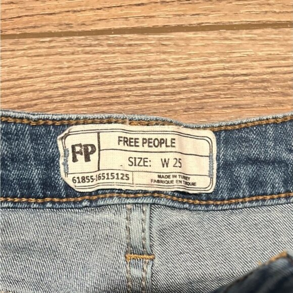 Free people flare hippie jeans fringe grunge preppy size 25 - Picture 2 of 2